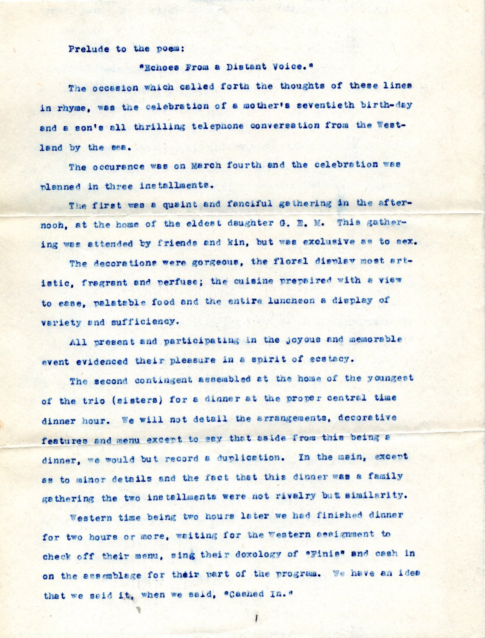 Distant Voice poem - page 1