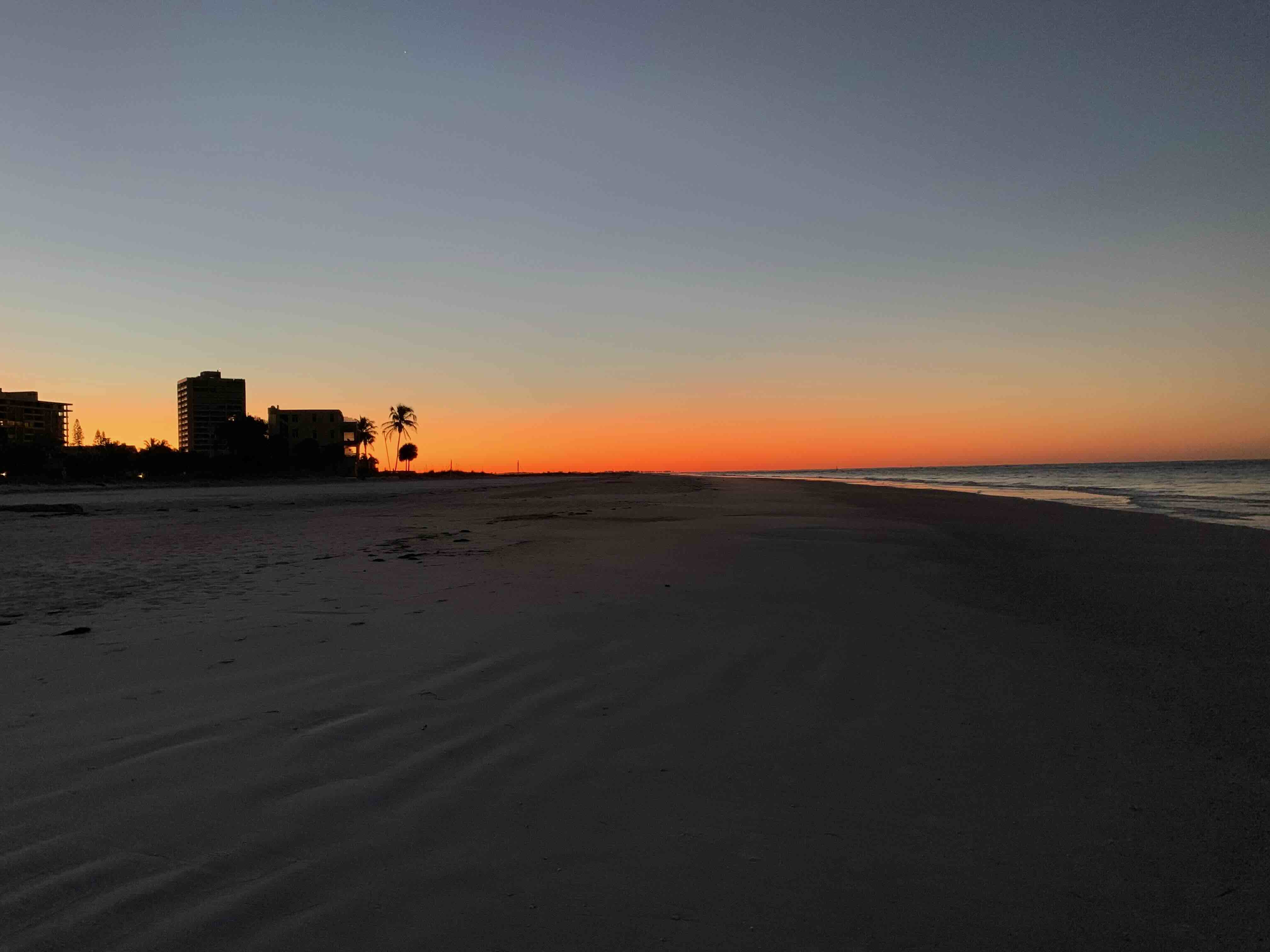 Sunrise on Siesta Beach the next morning