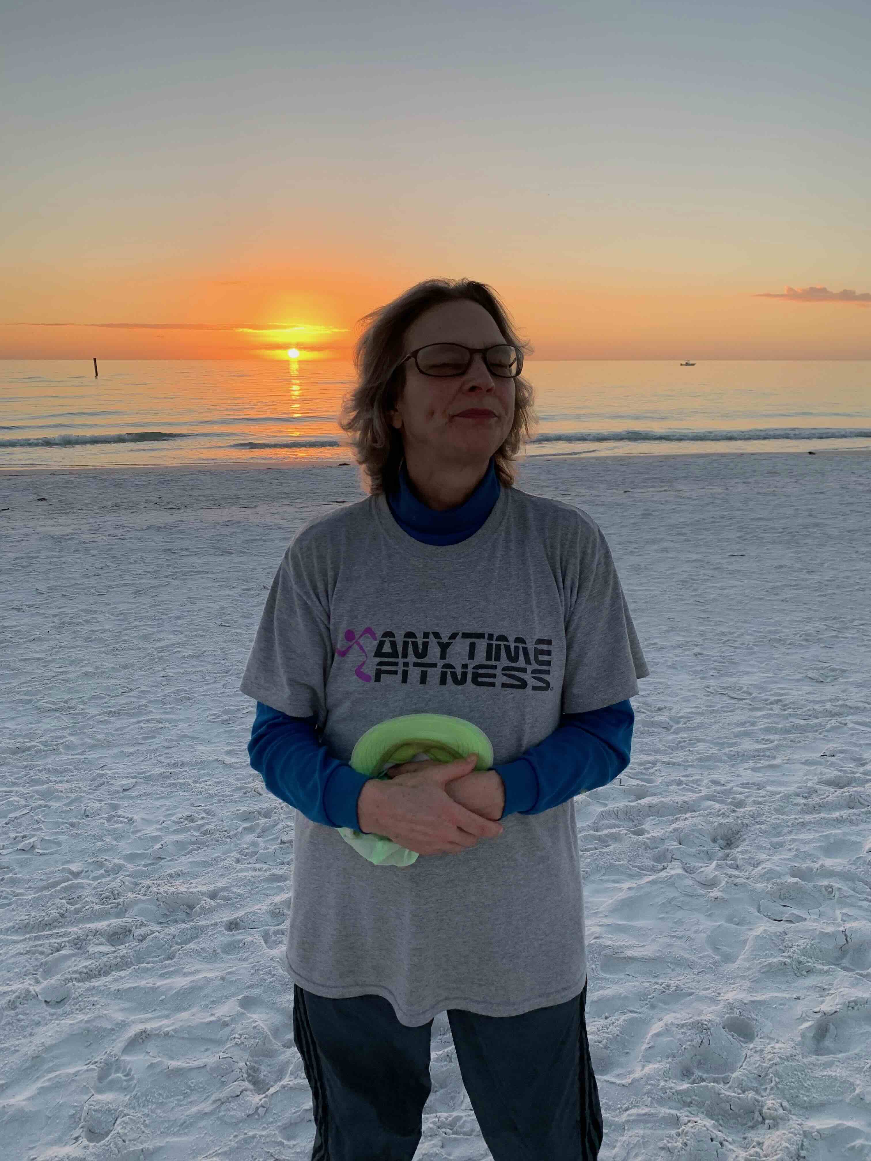Marcia at sunset on Siesta Beach