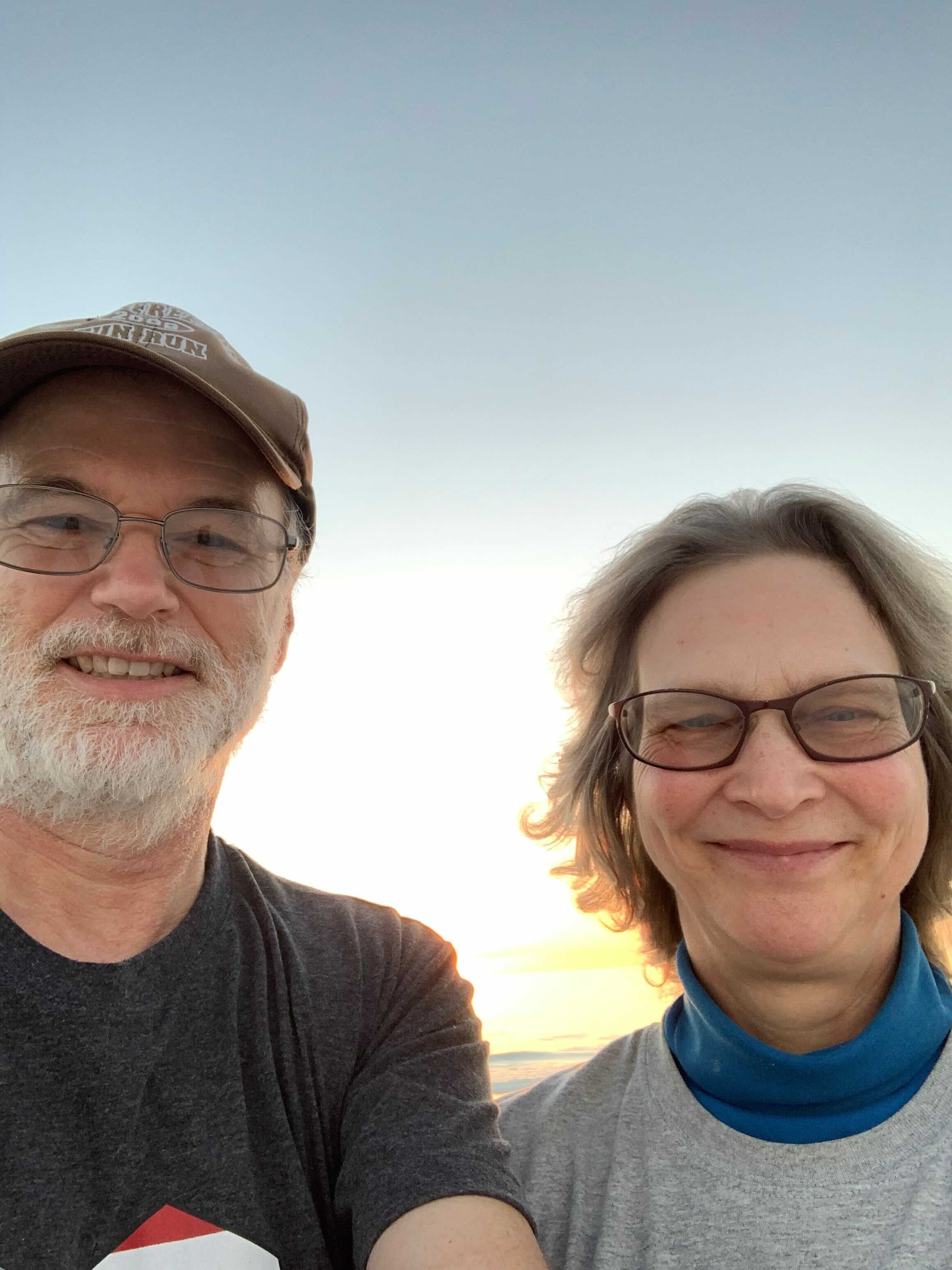 Al and Marcia at sunset on Siesta Beach