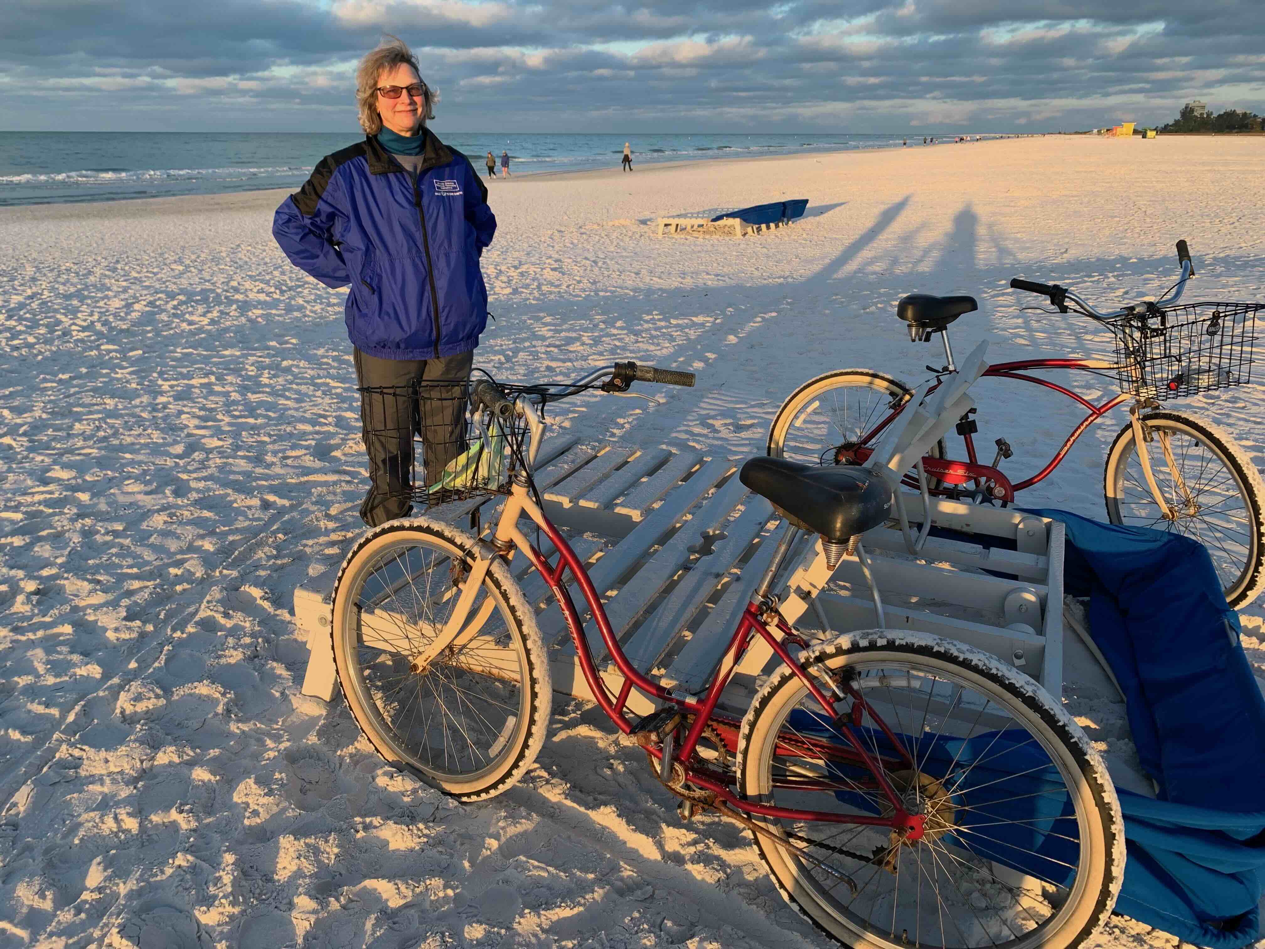 Note the white sand on the tires. It seems to stick to everything. It is hard to get the sand off things like shoes and clothes.