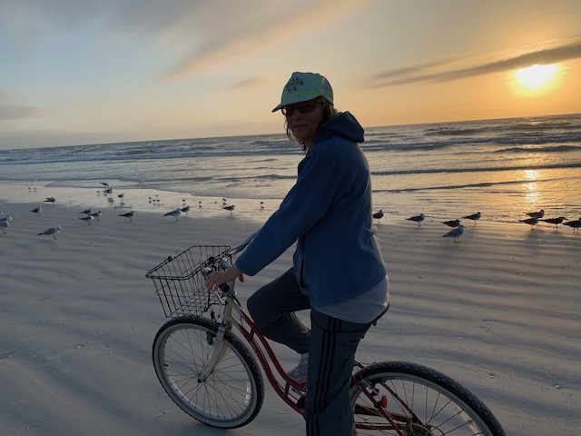 Marcia on evening Siesta Key beach ride
