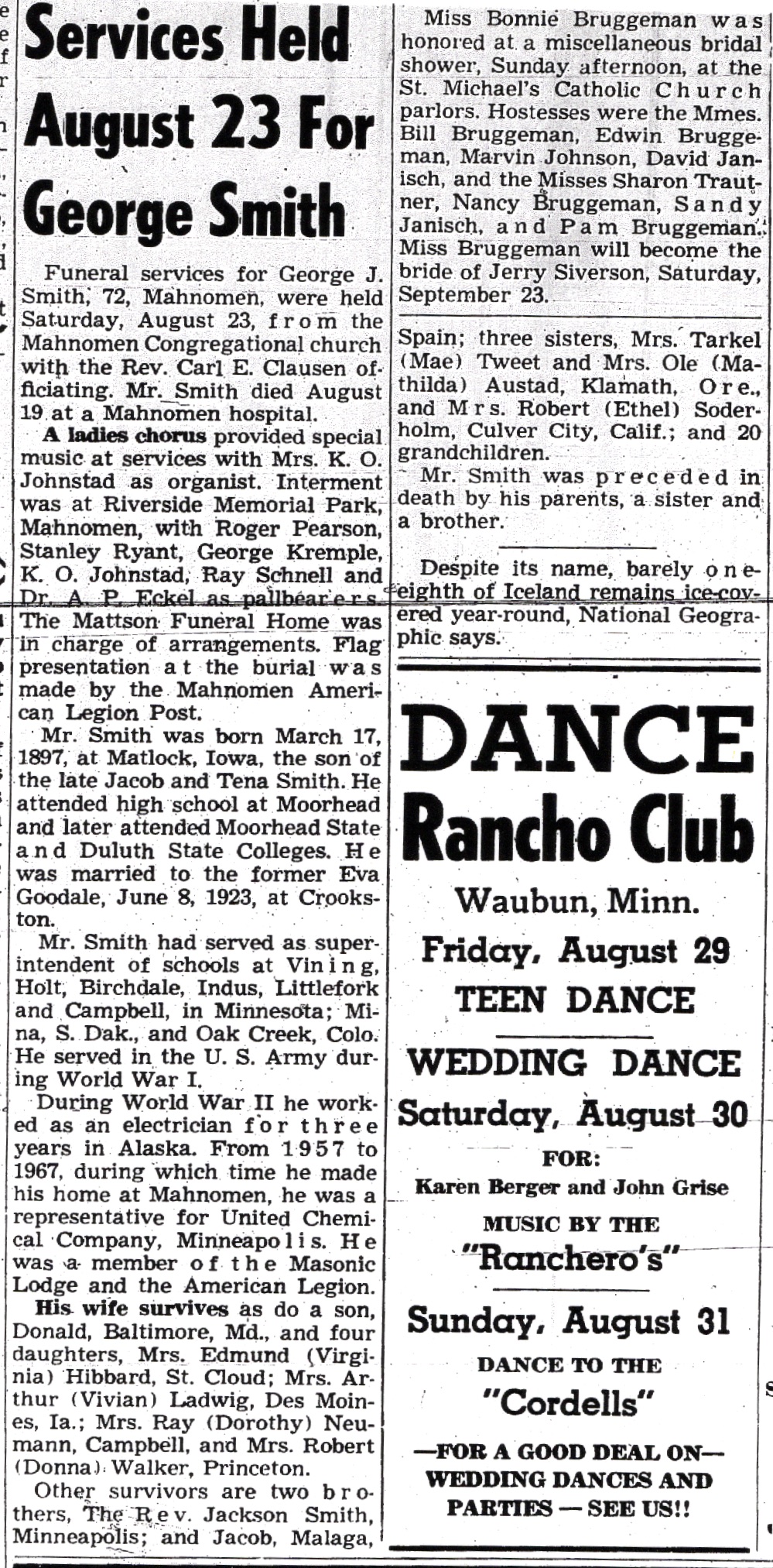 Obit for George Smith