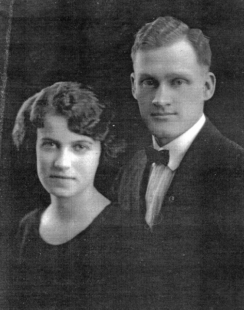 Wedding day for George and Eva