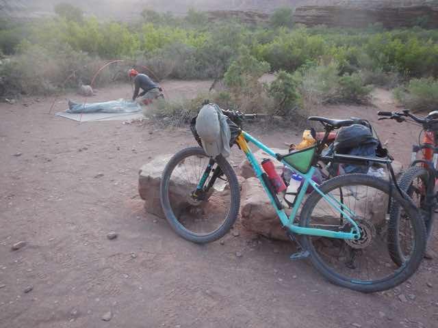 Preparing to leave our Hardscrabble camp site