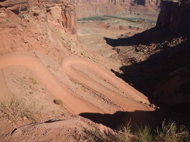 At the top, looking down