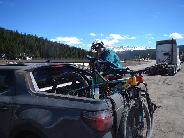Securing the bikes again for the final ride