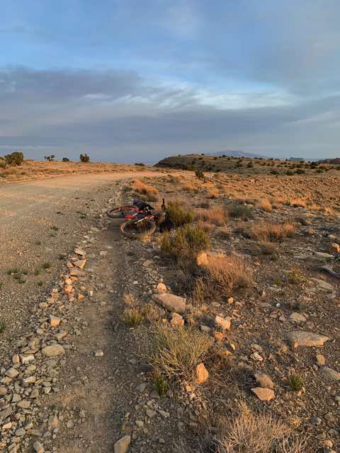 I took a rest after getting to the top of a VERY long hill