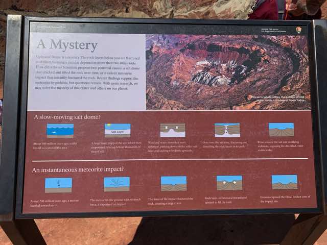 Sign about the Upheaval Dome