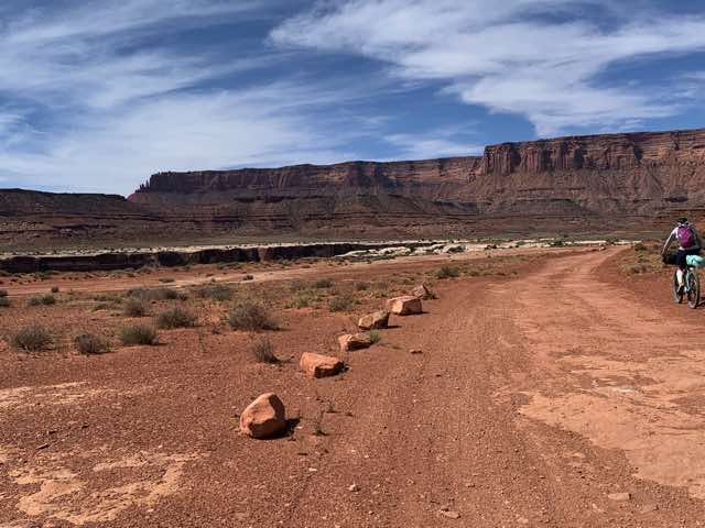 Can you see that we have to go around this canyon on the left?