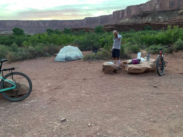 Campsite set up at Hardscrabble