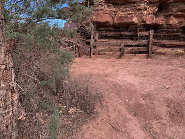 Part of an old stockade that used the natural contours of the rock as fencing