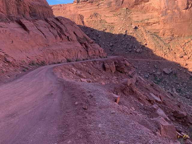 Looking down at the last corner one can see how good the road is. Norm is taking that corner right now.