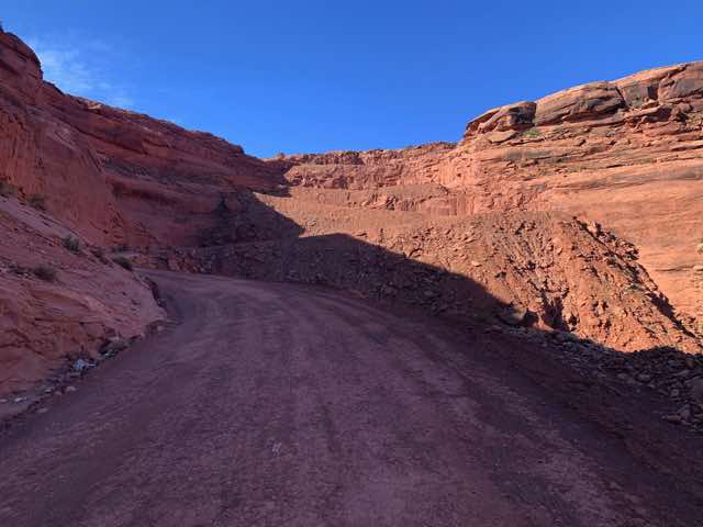 Looking up from close to the same location, one sees a number of switchbacks are ahead of us