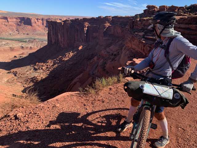 At the top, looking down